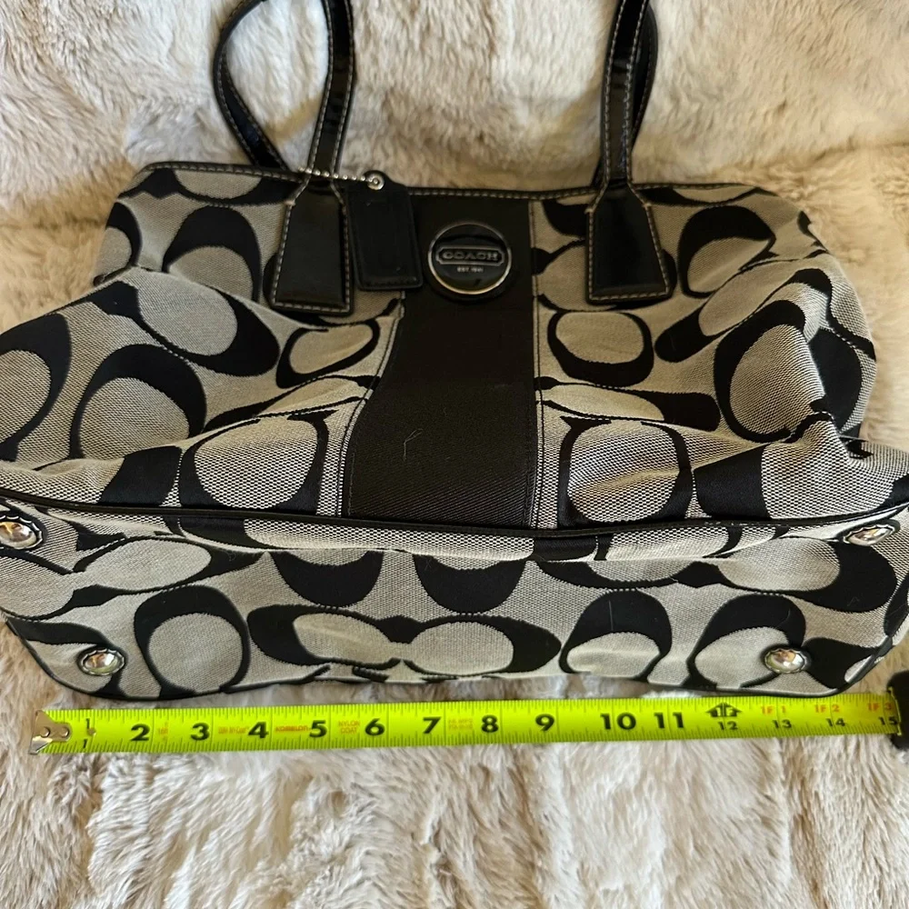 Coach Black and Gray Signature Tote - Picture 8 of 8